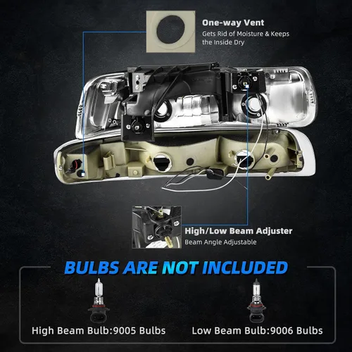 Miniatura 5 de AUTOSAVER88 Conjunto de faros halógenos compatible con Chevy Silverado 1999-2002 1500 2500/2001 2002 Chevy Silverado 1500HD 2500HD 3500/2000-2006