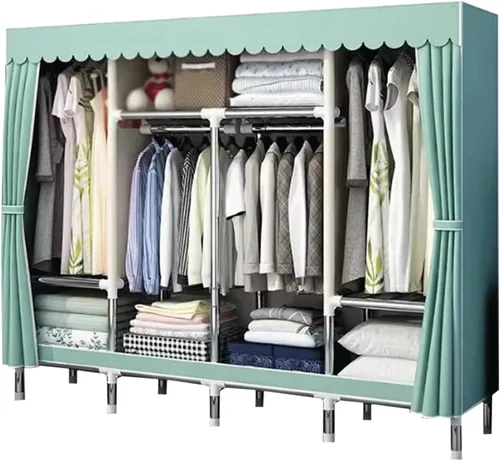 Miniatura 17 de large closets Portable Wardrobe Closet Thick Metal Frame Closets for Bedroom Cloth Wardrobe Closet for Bedroom Hanging Clothes Closet Space-saving