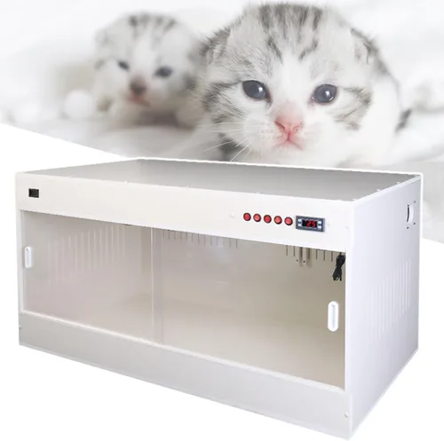 Incubadora de temperatura constante para cachorros recién nacidos, cama rectangular de invierno para gatitos, tabla de madera maciza (beige 50)