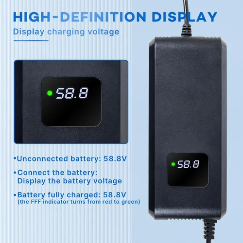 Miniatura 3 de Cargador de batería de litio de 58.8 V 4 A para scooter eléctrico de bicicleta eléctrica, cargador de batería Ebike para baterías de iones de litio