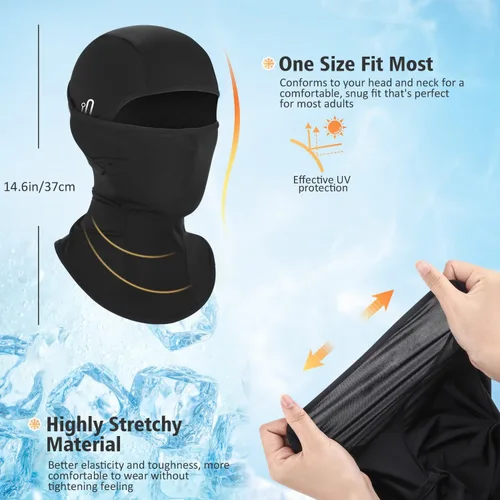 Miniatura 3 de Pasamontañas de verano para hombres y mujeres, máscara facial de seda de hielo refrescante, protección UV, pasamontañas para ciclismo, motociclismo
