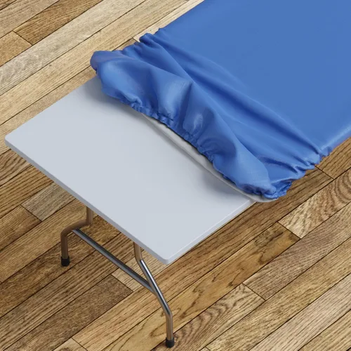 Miniatura 15 de Sorfey Mantel ajustado con elástico, vinilo con parte trasera de franela, se adapta a mesa de 24 x 48 pulgadas, rectangular, a prueba de agua, fácil