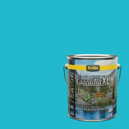 Miniatura 132 de Rodda Paint CASCADIA XL - Pintura e imprimación satinada para exteriores en uno, cuarto de galón, azul Madonna