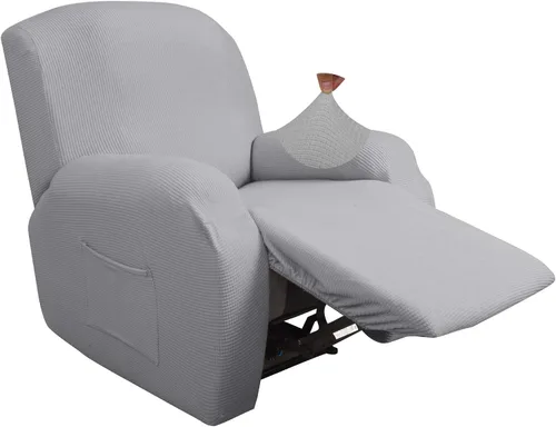 Miniatura 15 de JIVINER Fundas súper elásticas para sillas reclinables, de elastano, suave, con bolsillos, protector de muebles reclinables