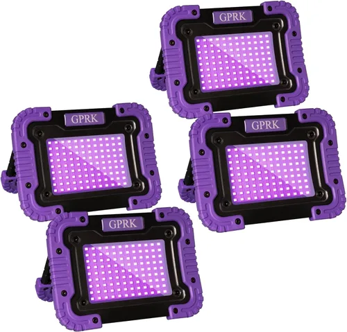 Miniatura 7 de Luz negra recargable - Luz negra UV alimentada por batería, portátil, luz de inundación ultravioleta inalámbrica de 395 nm para fiestas brillantes