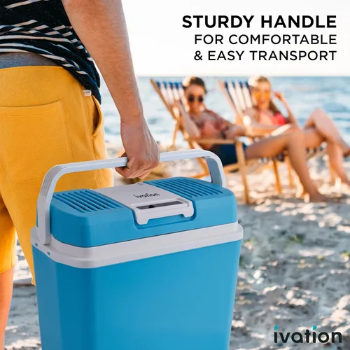 Miniatura 7 de Ivation Enfriador y calentador eléctrico con asa Refrigerador termoeléctrico portátil de 24 L para vehículos y camiones Cable de alimentación