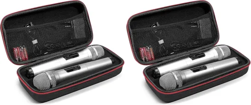 Miniatura 10 de IMIKEYA Caso: Caja de almacenamiento portátil Funda de EVA dura Bolsa de transporte Dual Handheld Mic a prueba de golpes con cremallera de viaje duro