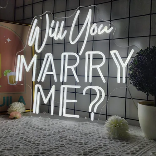 Miniatura 3 de Letrero de neón con texto en inglés «Will You Marry Me» para decoración de pared, letreros LED, 30 pulgadas de Mr & Mrs para decoración de pared
