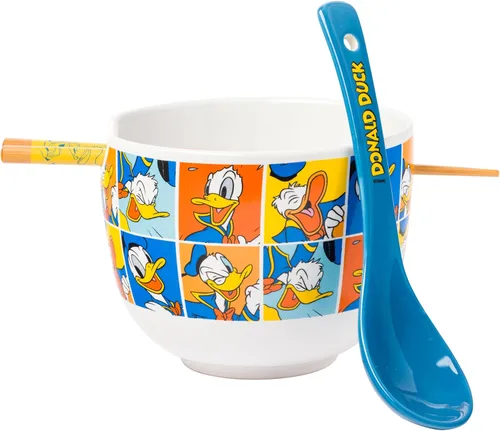 Miniatura 32 de Silver Buffalo Disney Lady and the Tramp Eating Noodles Chinese Love - Cuenco de ramen de cerámica con palillos, apto para microondas, 20 onzas