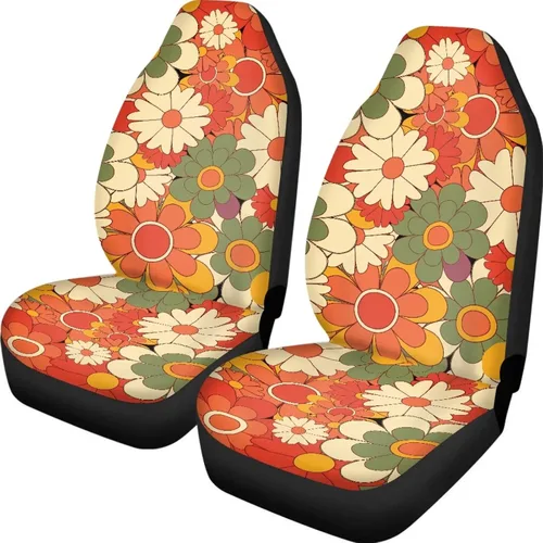 Miniatura 24 de UNICEU Juego de 2 fundas de cojín para asiento de automóvil, diseño de calavera gótica negra, lavable, accesorios interiores antideslizantes