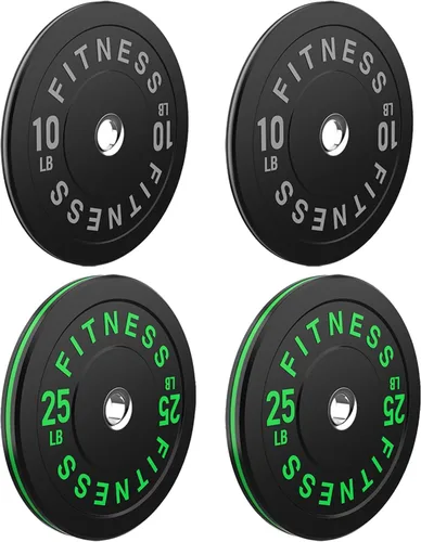 Miniatura 47 de Discos de peso olímpicos de 2 pulgadas y caucho para barras, discos para gimnasio en casa, entrenamiento de fuerza y levantamiento de pesas, 10 a