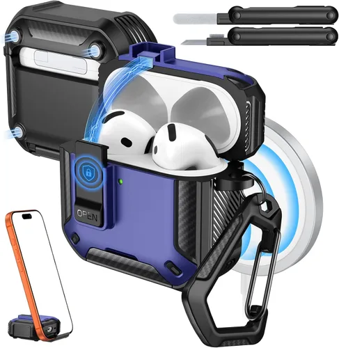 Miniatura 13 de MoKo for AirPods Pro 2 Case with Lock - Compatible with MagSafe, Phone Stand & Auto Pop-up for AirPods Pro 2nd/1st Generation Case, Military-Grade