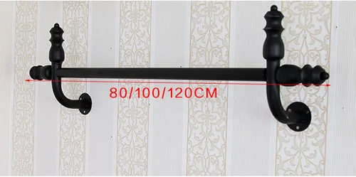 Miniatura 4 de Perchero montado en la pared, percha resistente, barra de ropa colgante de metal, utilizado en tiendas de ropa/hogar (31.5 in)