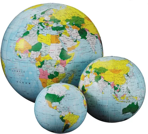 Miniatura 4 de Replogle Globo político inflable, océano azul claro, diámetro de 12 pulgadas