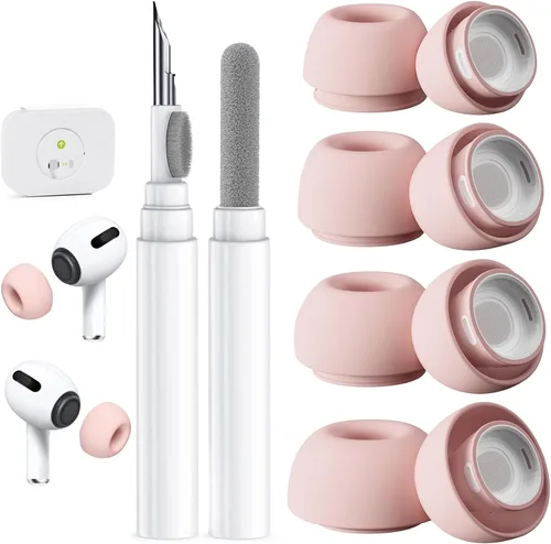 Miniatura 18 de 4 pares de puntas de repuesto para AirPods Pro 2ª/1ª generación con kit limpiador, orificio de reducción de ruido y pantalla protectora contra
