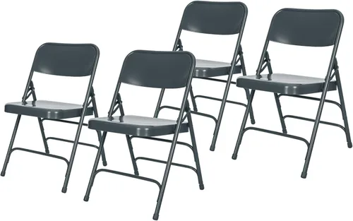 OEF Furnishings Triple Brace Silla plegable de acero, azul
