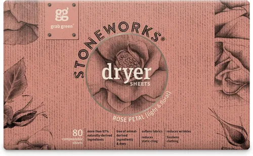 Miniatura 5 de Grab Green Stoneworks - Paquete de cápsulas de detergente para ropa y hojas para secadora (pétalo de rosa) 80 unidades Rose Petal Scent; Plant &