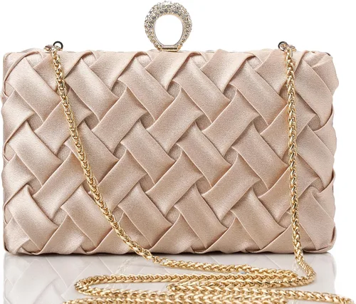 BABEYOND Monederos de mano para mujer, bolso de noche con borla colgante para novia, fiesta, graduación, boda
