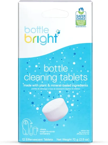 Bottle Bright Pastillas de limpieza de 12, 36, 78 unidades – Limpiador de botellas de agua para acero inoxidable, vasos, termo | Elimina las manchas