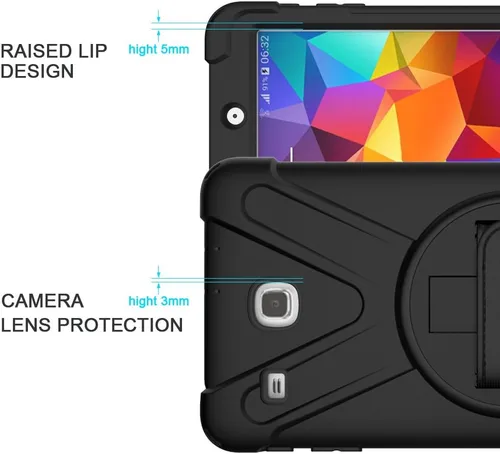 Miniatura 4 de Funda para Samsung Galaxy Tab E 8.0, resistente híbrida, a prueba de golpes, con función atril y correa de mano para Samsung Galaxy Tab E 32GB