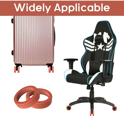 Miniatura 3 de Homimor Fundas para rueda de equipaje, 8 fundas de rueda de maleta, fundas protectoras de rueda de equipaje de silicona, fundas de rueda giratorias