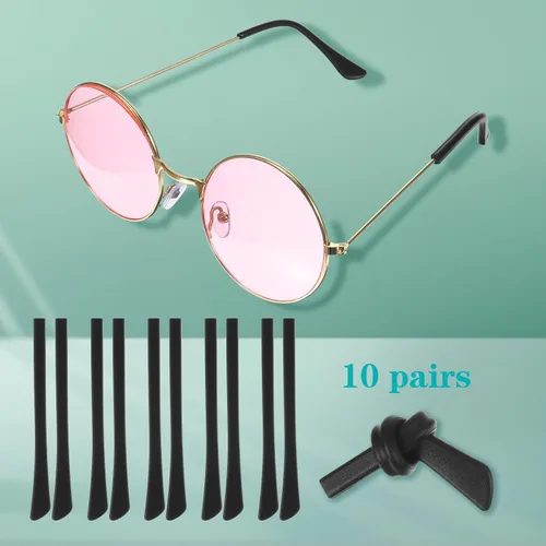Miniatura 4 de Puntas de silicona antideslizantes para gafas, 10 pares de patillas de repuesto para gafas, almohadillas para orejas, calcetines de tubo