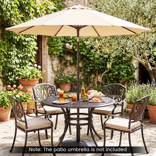 Miniatura 3 de Giantex Soporte de base de sombrilla de patio de 21 libras, soporte resistente para sombrilla para exteriores con base rellena de cemento, se adapta