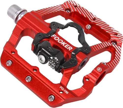 Miniatura 8 de FOOKER Pedales de bicicleta de montaña MTB, plataforma plana de 3 rodamientos, compatible con doble función sellada de aluminio sin clipless pedales