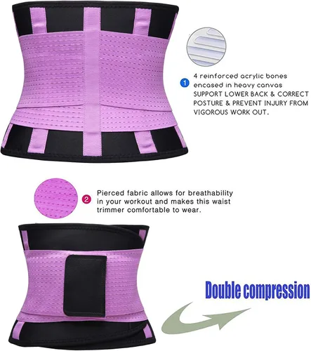 Miniatura 5 de VENUZOR Cinturón de entrenamiento de cintura para mujer – Faja reductora de cintura – Cinturón adelgazante – Cinturón deportivo (grado UP)