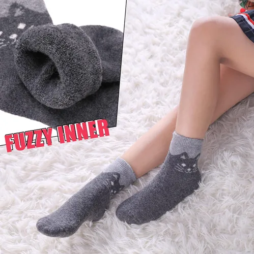 Miniatura 3 de MQELONG Calcetines de lana para niños, niñas y niños, lindos animales, gruesos, cálidos, calcetines de invierno, 6 pares