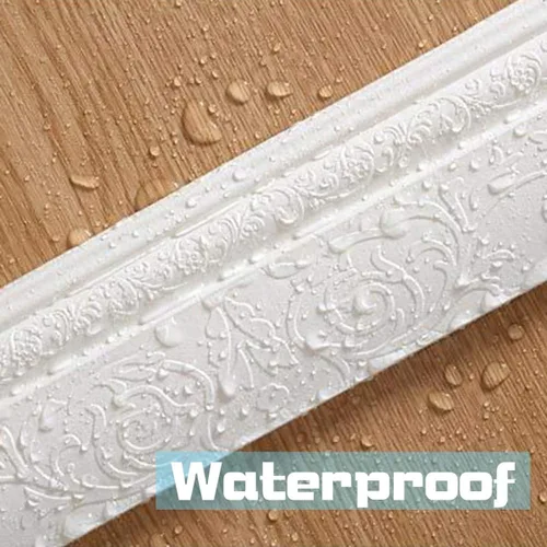 Miniatura 4 de Moldura de espuma flexible de 7.5 pies, despegar y pegar, borde de pared de espuma 3D, línea de cintura, borde de papel tapiz, fácil de aplicar