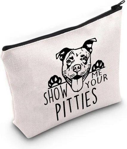 Miniatura 2 de ZJXHPO Divertido regalo de Pitbull Show Me Your Pitties Dog Lovers Gift Pitbull Mom Cosmetic Bag Zipper Accesorio Bolsa, Perro Pitties, No