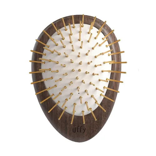 Miniatura 13 de Uffy Acubrusher - Cepillo de pelo Gua Sha chapado en oro de 24 quilates, masajeador ergonómico para el cuero cabelludo para la caspa