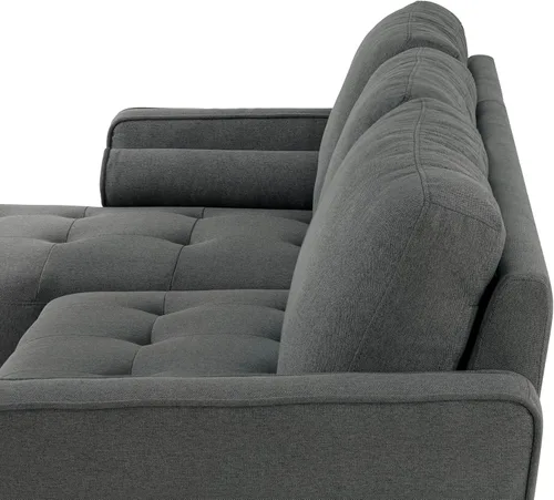 Miniatura 6 de Studio Living® Lexington Sofá Chaise de 83.1 pulgadas, moderno de mediados de siglo, comodidad de resortes ensacados, chaise reversible, fácil Gris