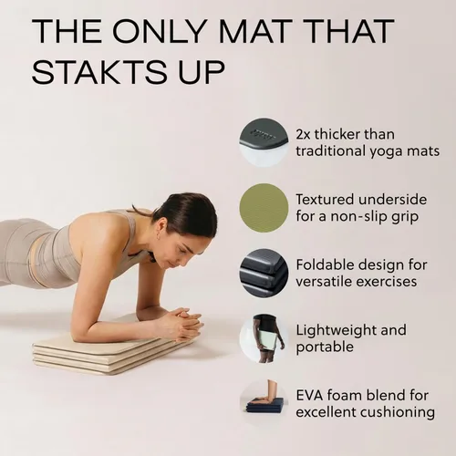 Miniatura 3 de Stakt La esterilla plegable original de yoga, tapete premium de fitness y multiusos con superficie antideslizante, portátil y ligera
