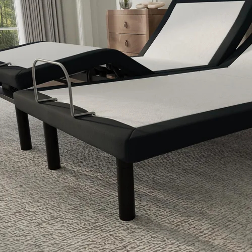 Miniatura 3 de Blissful Nights Split King e4 Marco de Base de Cama Ajustable con Gravedad Cero, Masaje, Anti-Ronquidos, Carga USB Dual, Luz Nocturna Debajo