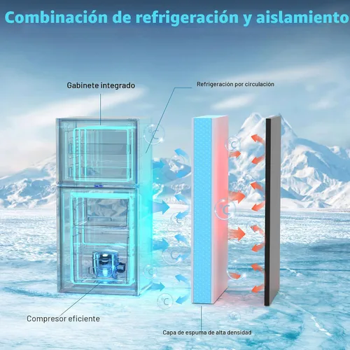 Miniatura 7 de Refrigerador dormitorio con congelador, refrigerador pequeño de 3.45 pies cúbicos con congelador para apartamento, temperatura ajustable de 7