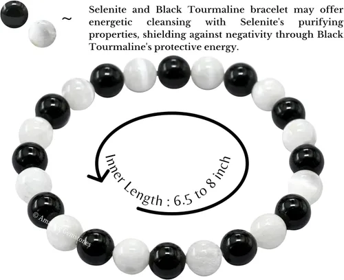 Miniatura 616 de Amazing Gemstone Pulsera de cristal para mujeres y hombres, pulsera de cristal curativo de protección, pulsera elástica con cuentas de piedras