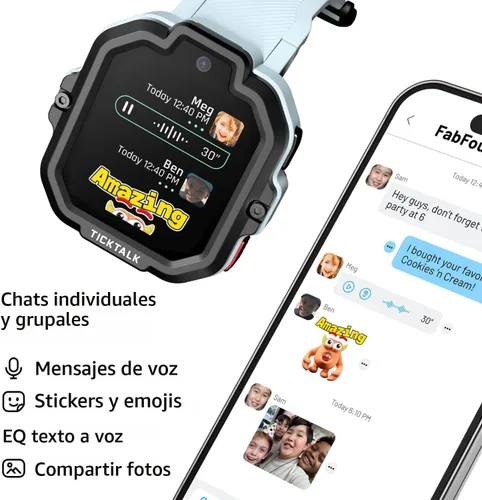 Miniatura 3 de TickTalk Reloj inteligente 5 para niños con rastreador GPS, videollamadas, mensajes de texto y aplicación parental, reloj inteligente 4G con música