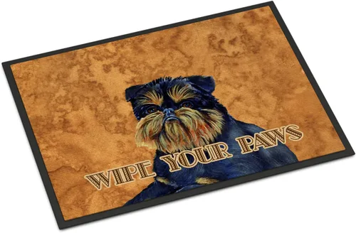 Caroline's Treasures LH9462JMAT - Felpudo de Bruselas Griffon Wipe Your Paws de 24 x 36 pulgadas, tapete para puerta delantera, interior y exterior,