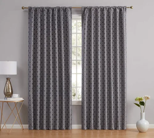 Miniatura 2 de HLC.ME Franklin - Cortinas de paneles 100% opacas, diseño marroquí, con bolsillo para cortinero, con aislamiento térmico, ahorro de energía, bloquea