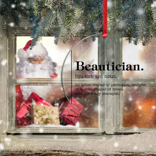 Miniatura 6 de Adorno de definición de sustantivo esteticista para decoración de árbol de Navidad, definición de esteticista, novedad, adorno de Navidad acrílico
