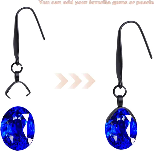 Miniatura 5 de 30 ganchos de acero inoxidable con cierre para aretes, hipoalergénicos, con hebilla de alambre de oreja, ganchos de pez para mujeres, diseño