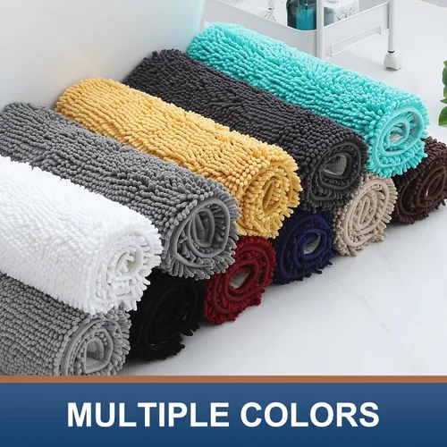 Miniatura 8 de Smiry Juego de tapetes de baño y alfombra de inodoro en forma de U, lavable a máquina, antideslizante, absorbente, alfombra de baño lanuda
