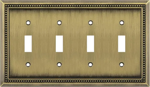 Miniatura 71 de Henne Bery Sunken Pearls - Placa de pared decorativa resistente para interruptor, cubierta para tomacorrientes (doble dúplex, níquel satinado)