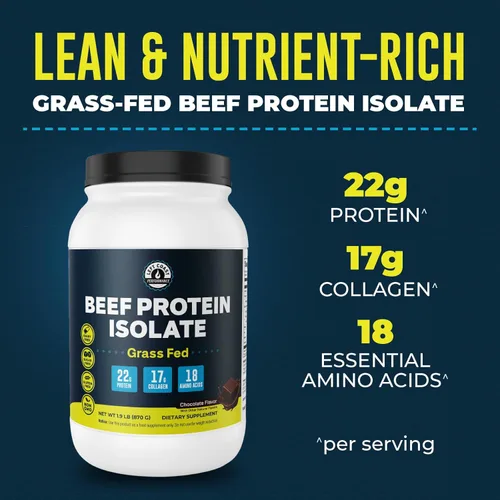 Miniatura 6 de Proteína en polvo de carne alimentada con pasto, 0.76 onzas de proteína, 0.76 onzas de colágeno, 18 aminoácidos, sin OMG, sin lácteos, azúcar