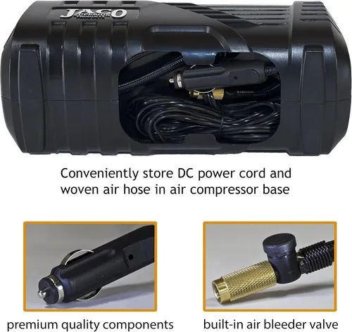 Miniatura 5 de JACO SmartPro 2.0 inflador digital de neumáticos AC/DC - Compresor de aire portátil automático - 100 PSI (12V DC, 110-120V AC)