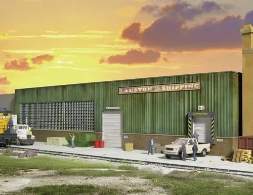 Miniatura 2 de Walthers Cornerstone Lauston Shipping Background Building 933-3191 HO Scale Model Railroad - Kit de estructura