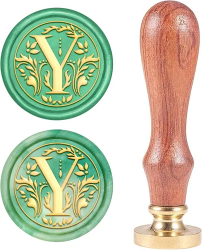Miniatura 29 de Sello de cera inicial S CRASPIRE, sello de cera de letra alfabética vintage, sello de cera medieval de hojas de olivo clásico de 25 mm, cabeza