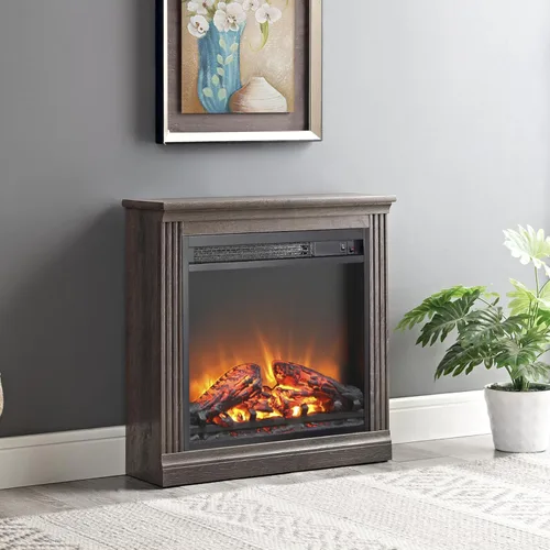 Miniatura 3 de Inserto de chimenea eléctrica de 18 pulgadas, calentador ultrafino con juego de troncos y llama realista, protección contra sobrecalentamiento